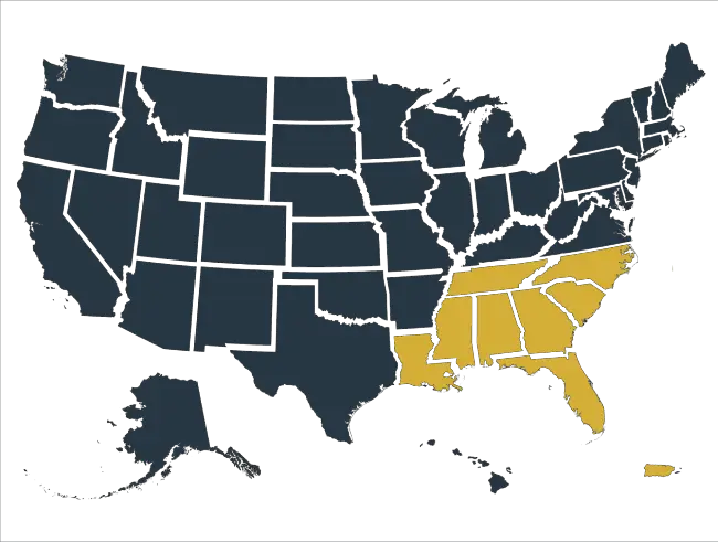 DEAFNA Southeast Region Map